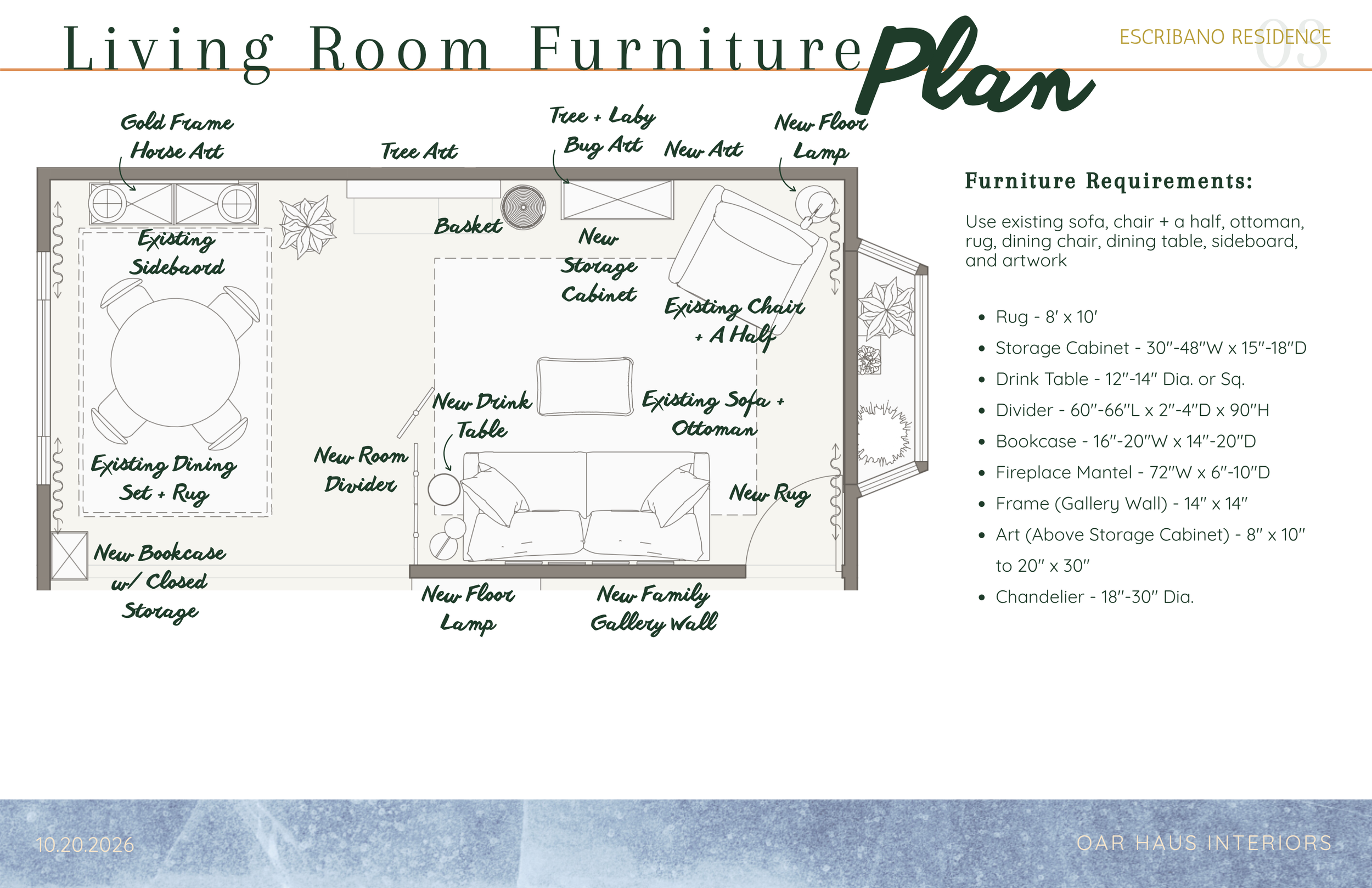 Living Room furniture plans.