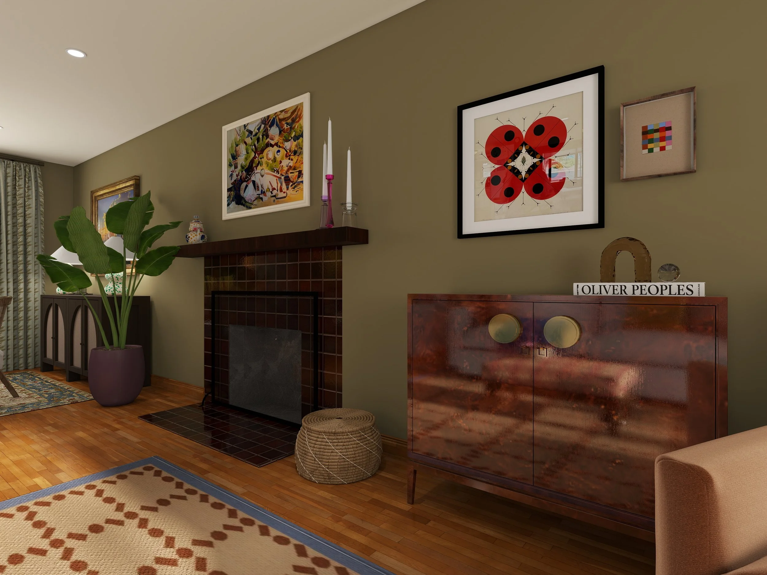 Living room rendering.