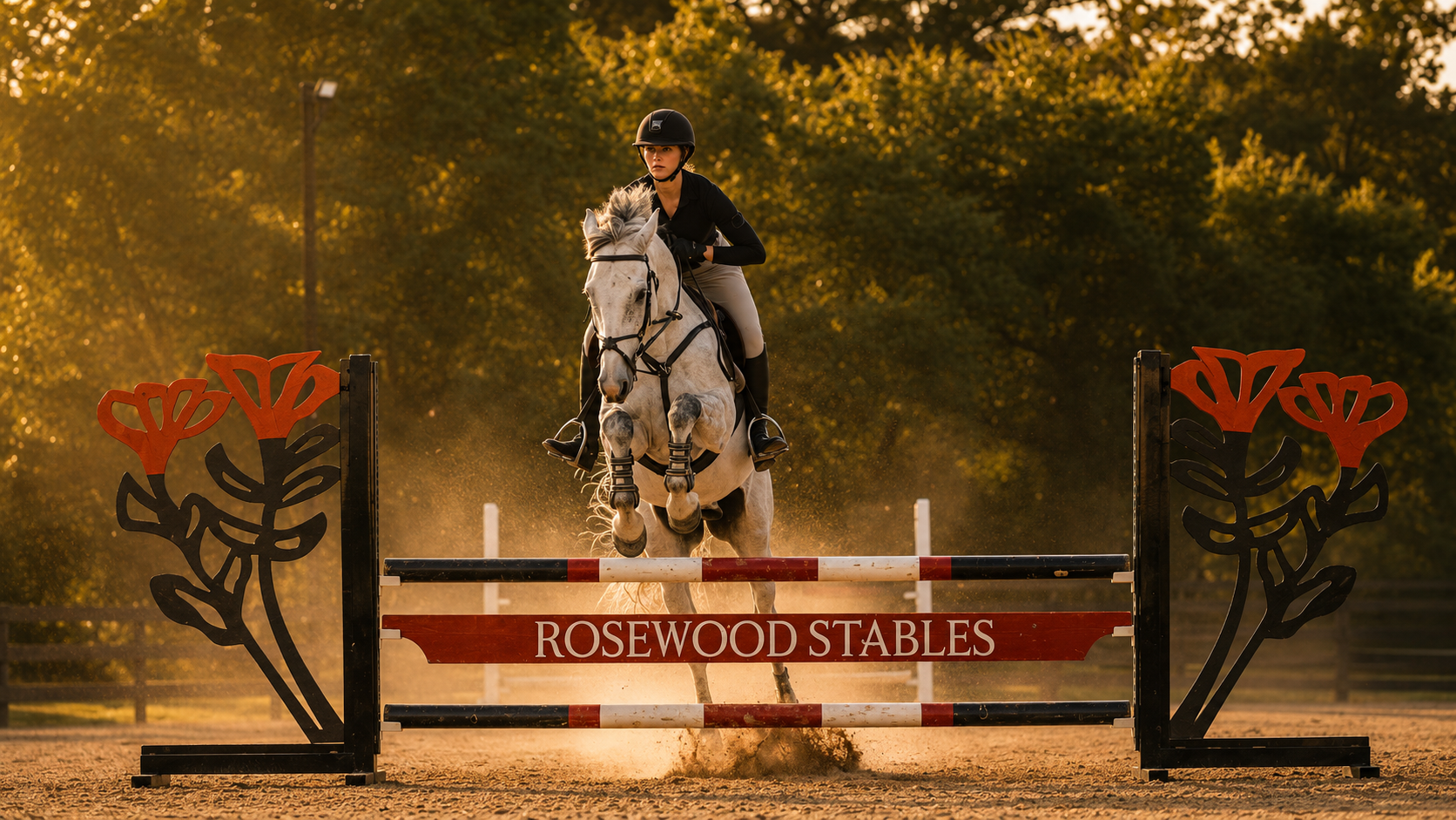 Back jumper arena - 
A dedicated jumper ring, so gymnastics and course work never crowd the hunter riders.