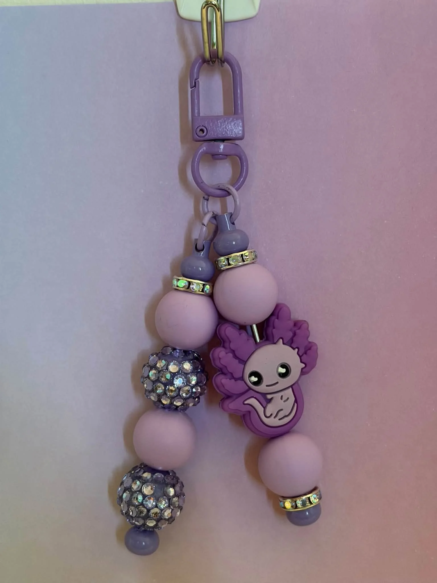 Double Purple Axolotl Keychain