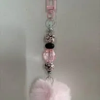 Light Pink Pompom Keychain