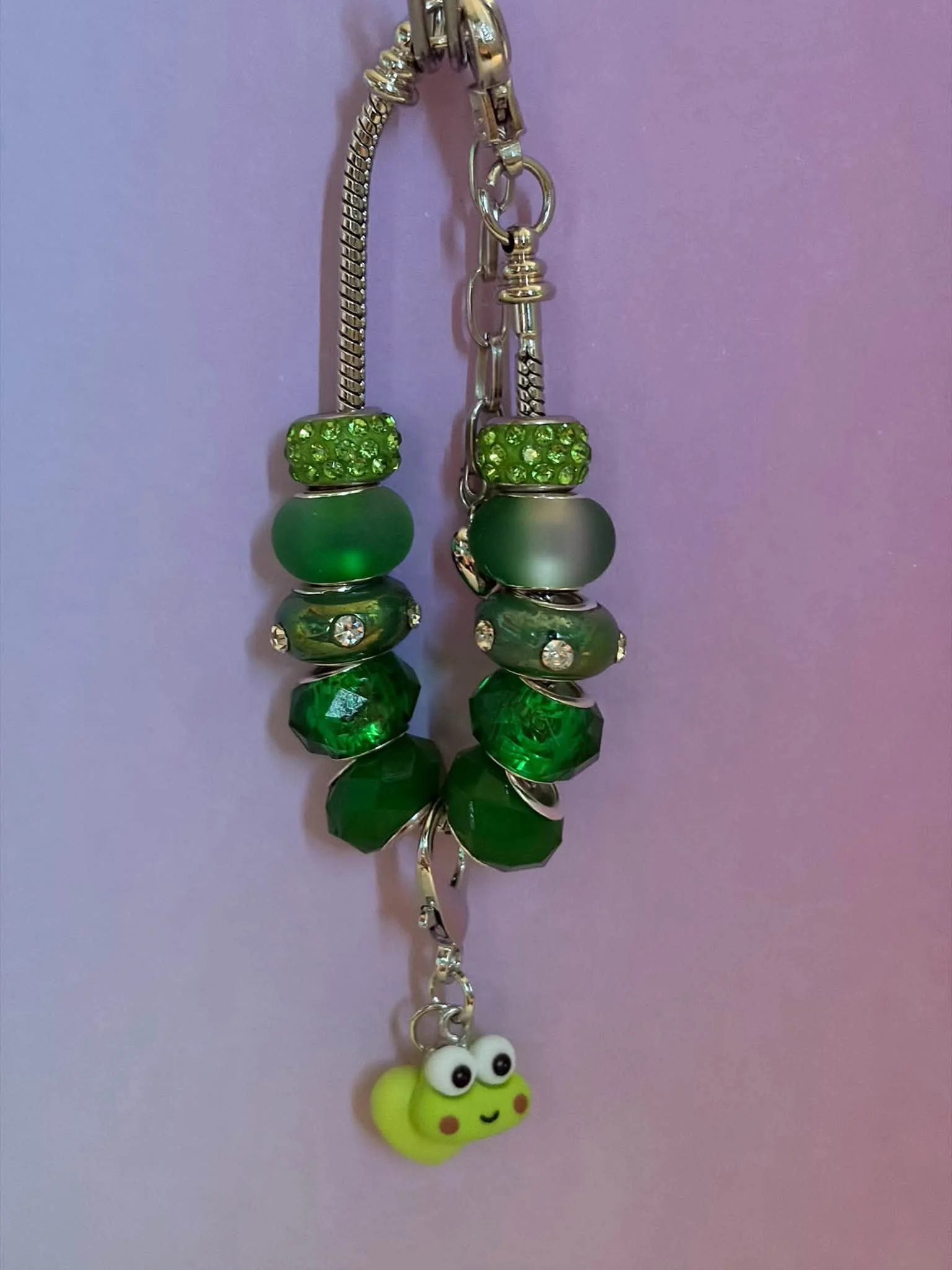 Silver Green Keroppi Bracelet