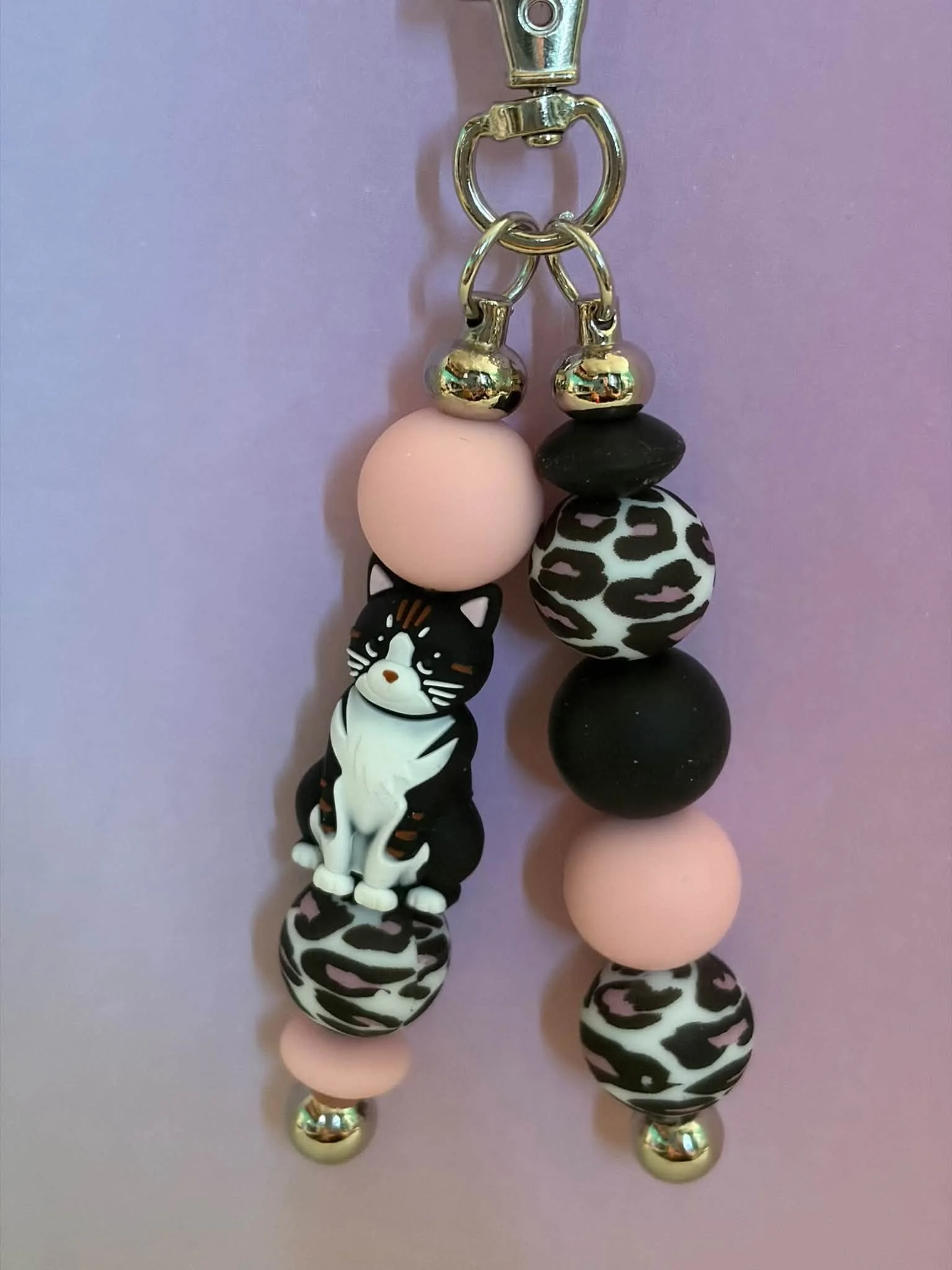 Double Black Cat Keychain