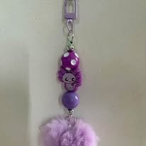 Purple Pompom Axolotl Keychain