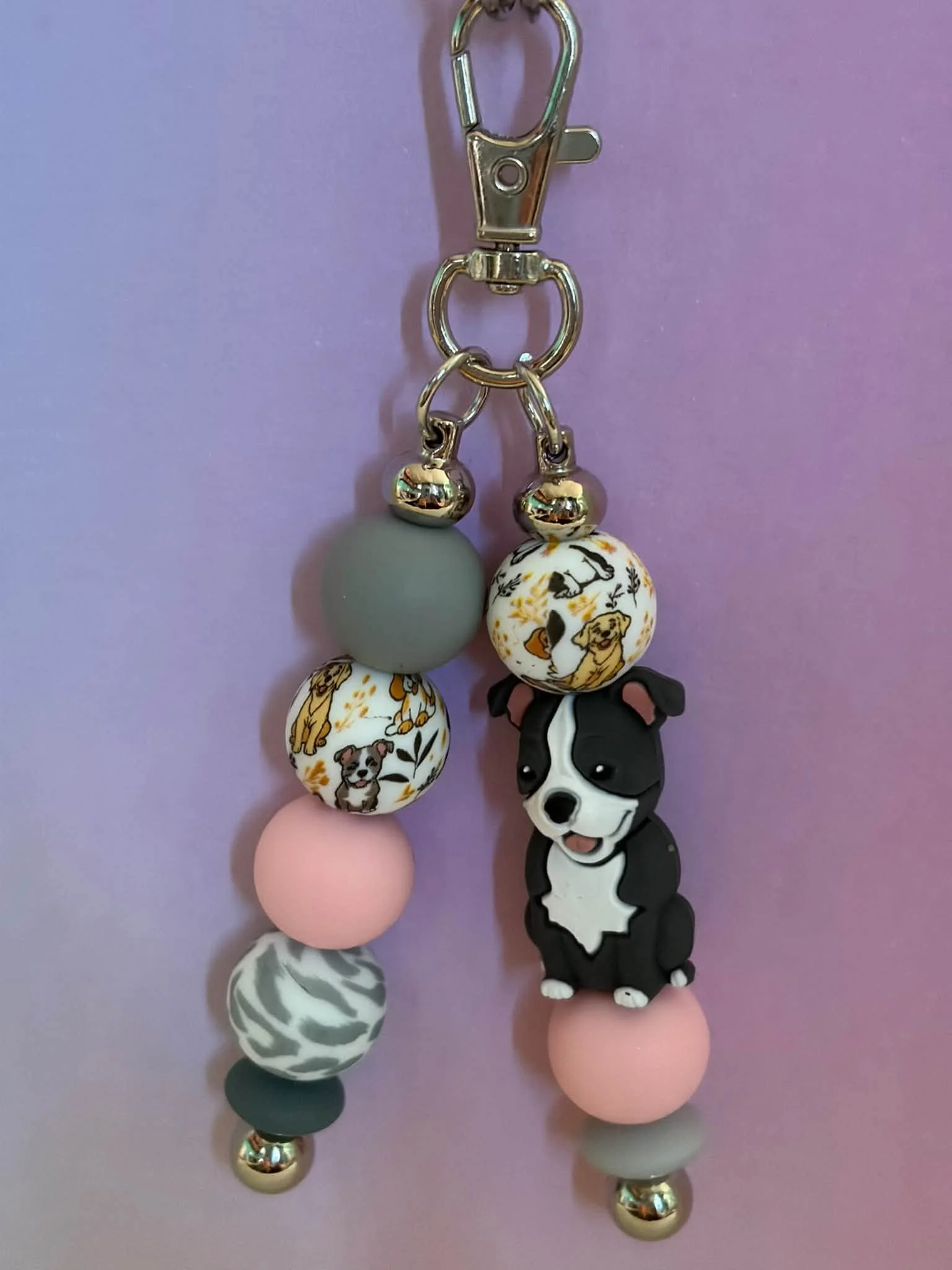 Double Black Dog Keychain