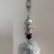 Grey Pompom Sheep Keychain