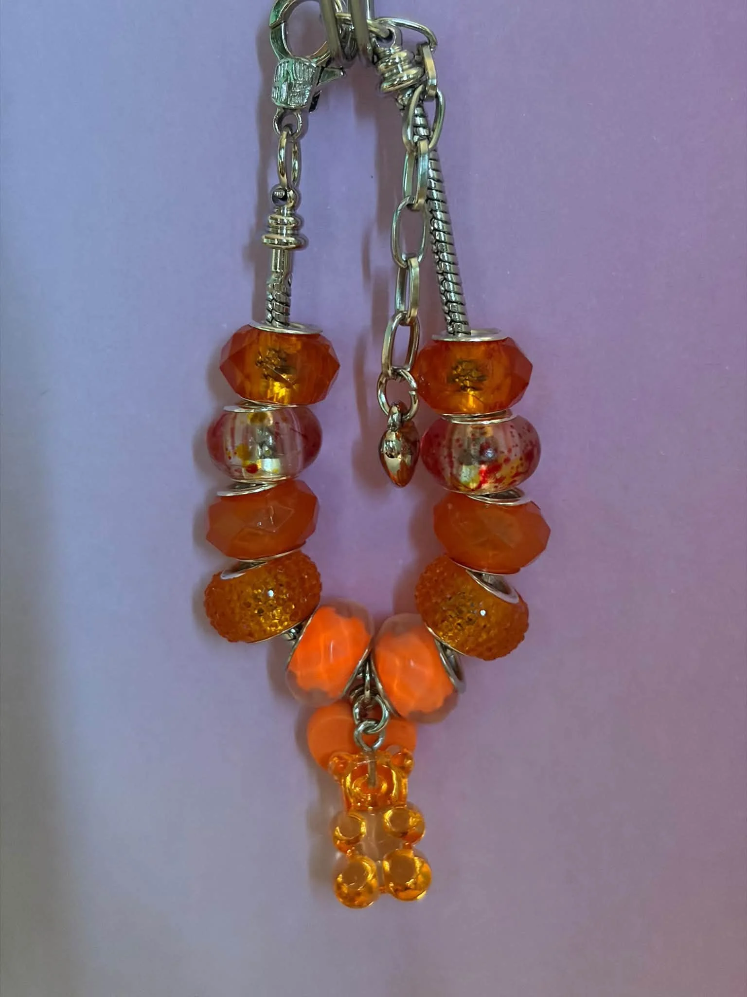 Silver Orange Gummy Bear Bracelet