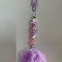 Light Purple Pompom Keychain