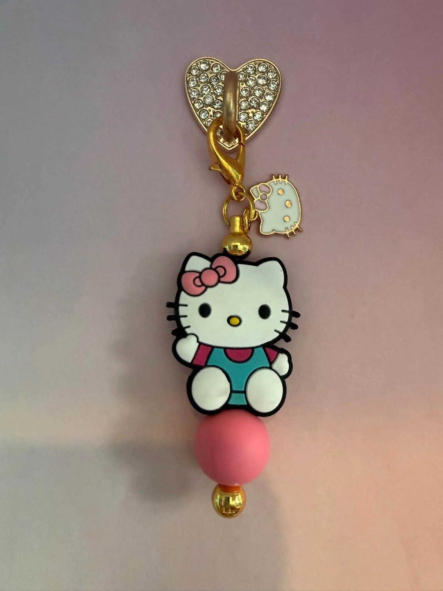 Gold Hello Kitty Phone Charm