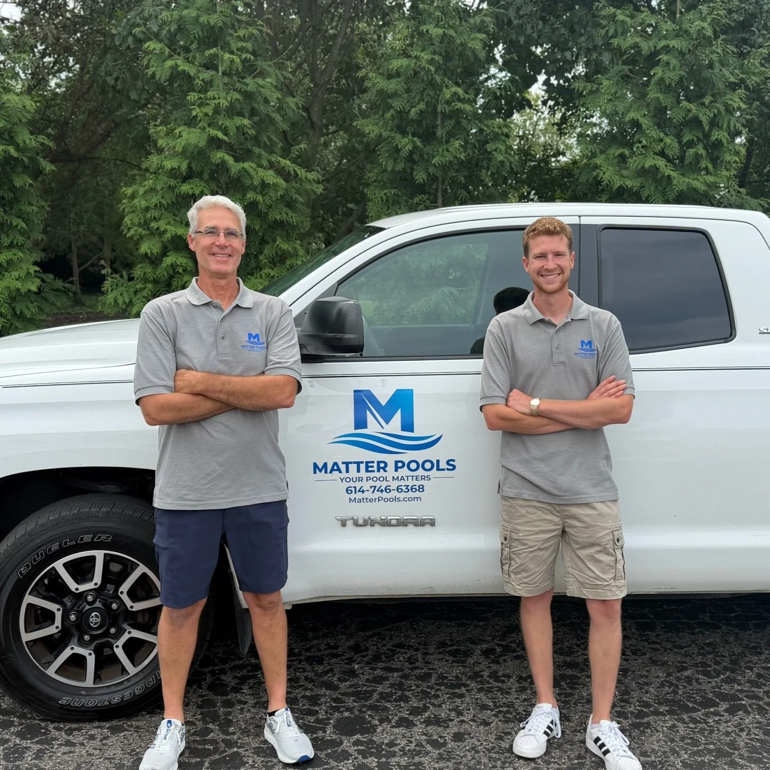 Ricky and Jeff Matter, father and son owners of Matter Pools in Columbus, Ohio
