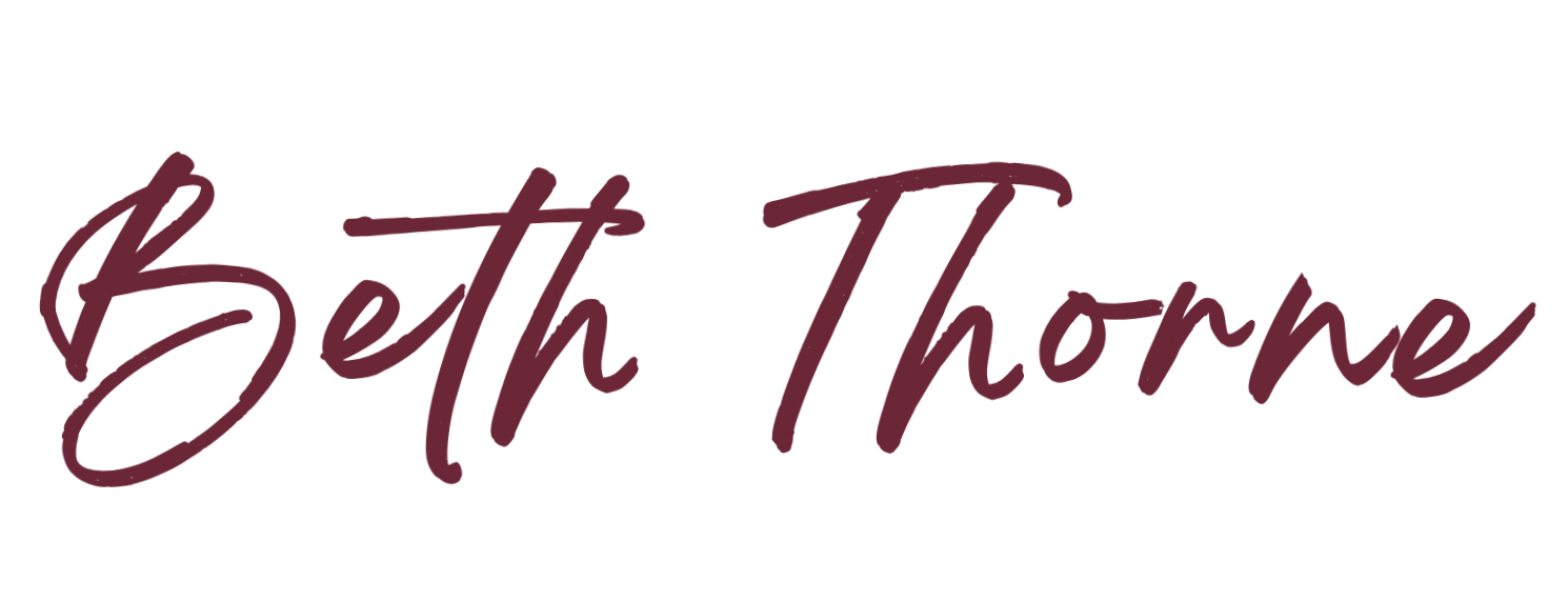 Text reading 'Beth Thorne' in cursive script.