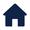 A simple dark blue house icon with a pitched roof and a chimney.