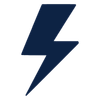 A blue lightning bolt symbol