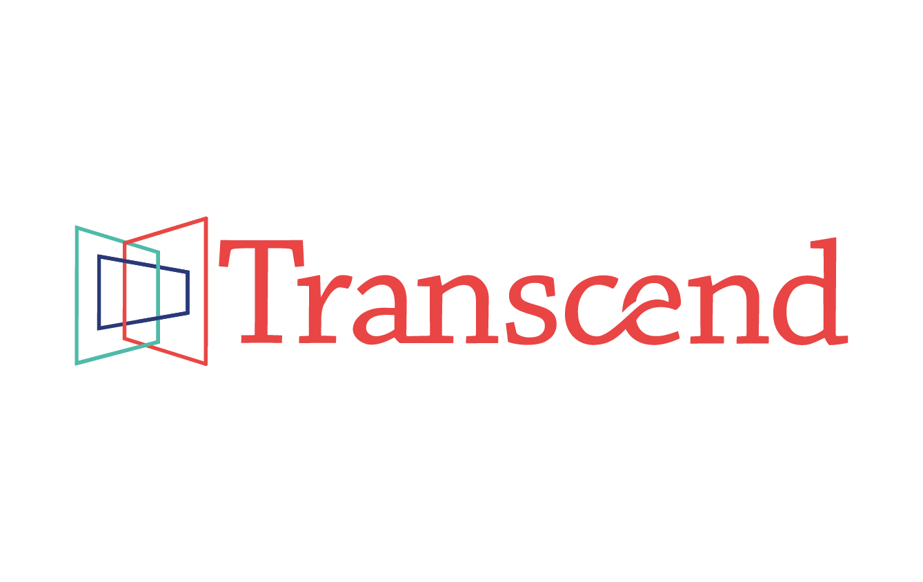 Transcend logo with interconnected geometric shapes and the word 'Transcend' in red.
