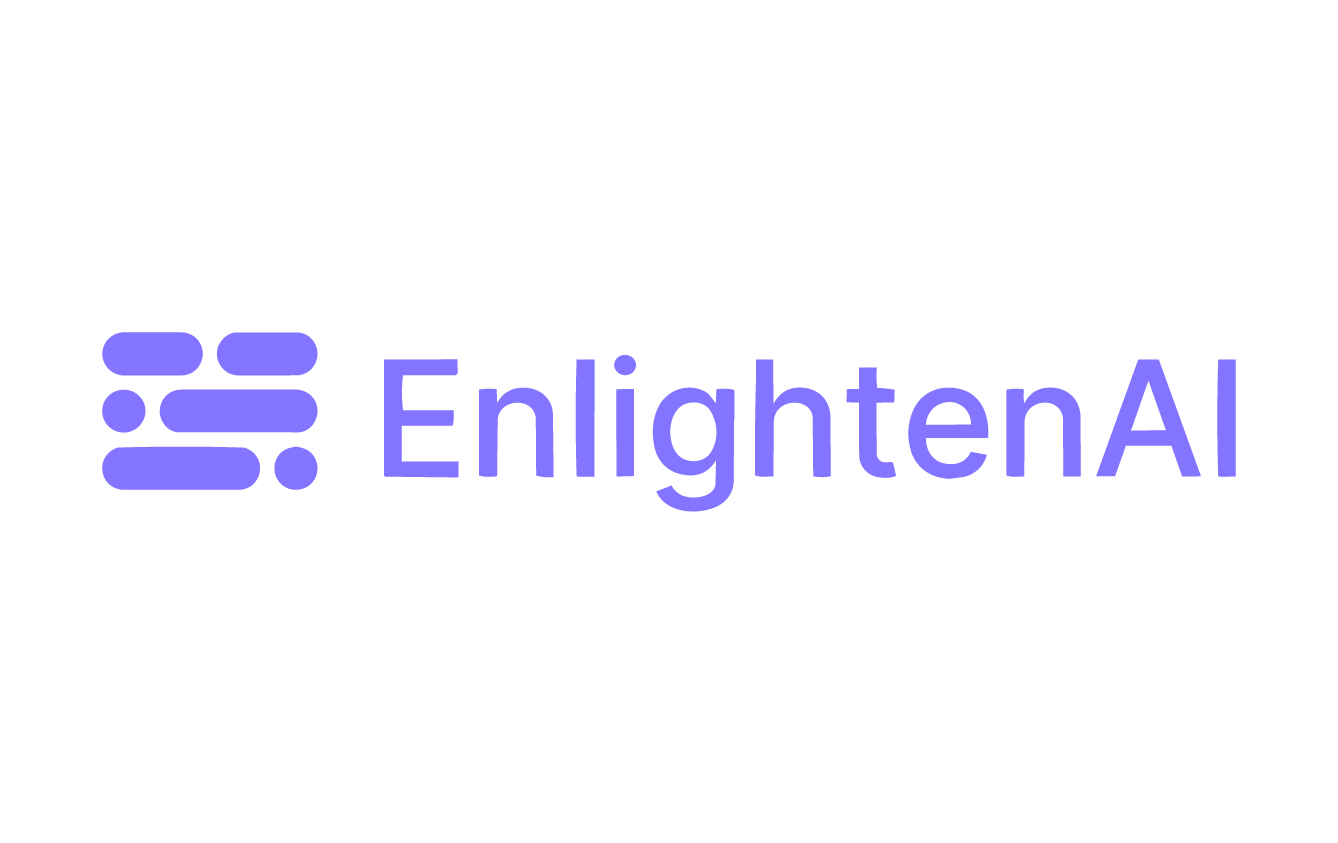 EnlightenAI logo with a stylized purple icon and the words 'EnlightenAI' in purple text.