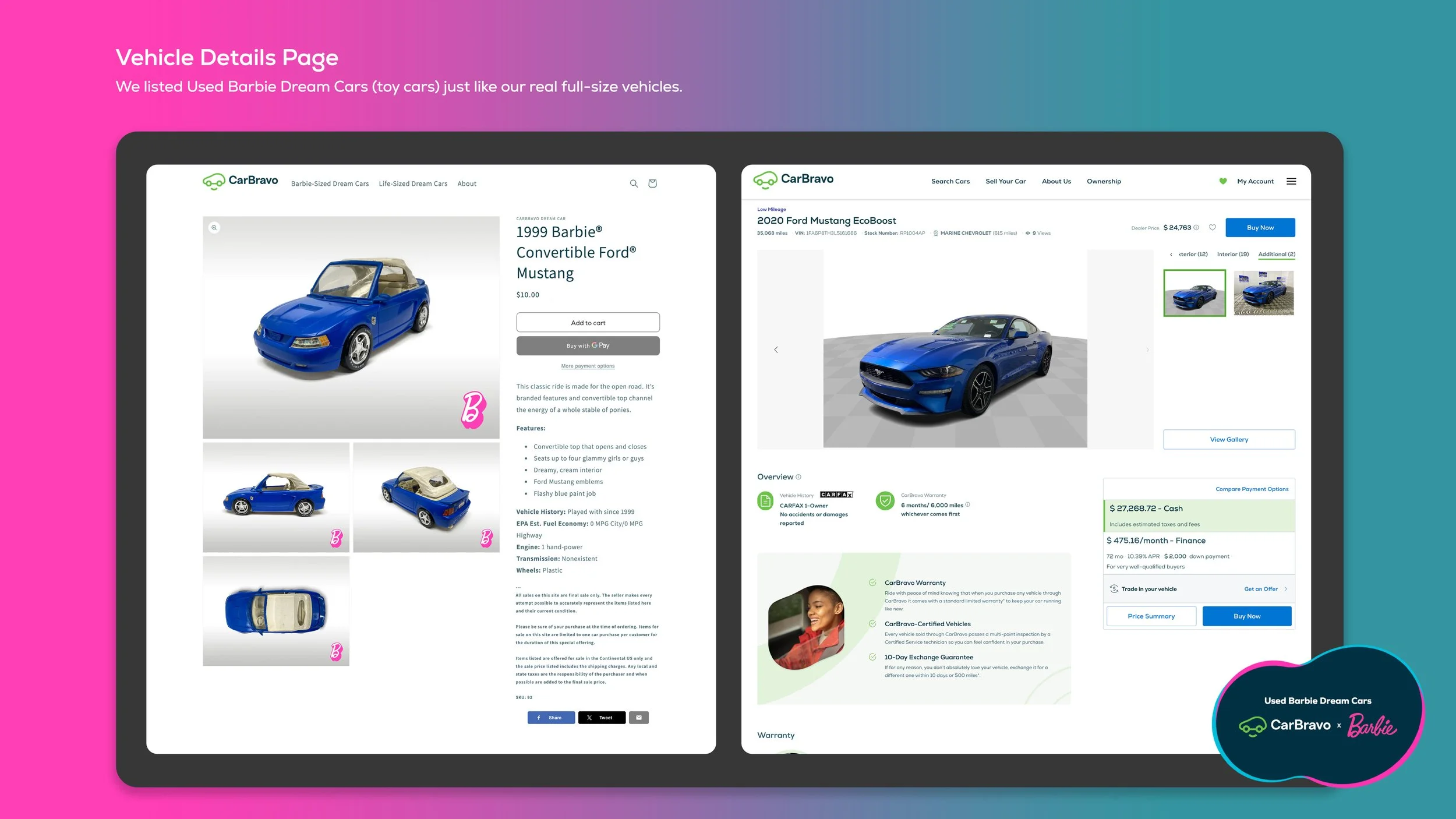 Used Barbie Dream Car Vehicle Details Page