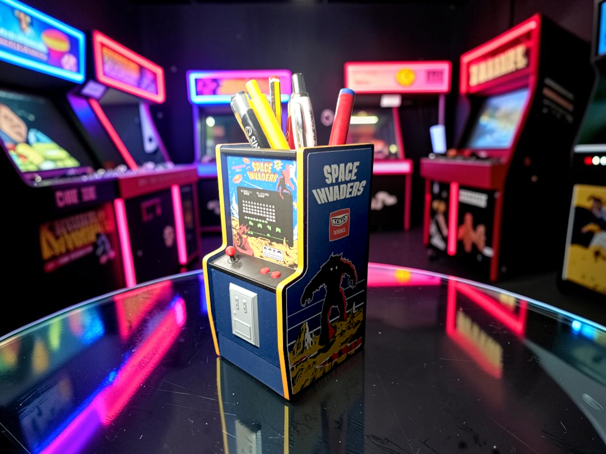 STL DOWNLOAD - Space Invaders Desk Pen Holder / Organiser