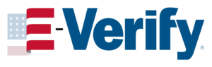 Verify logo with American flag and checkmark graphic