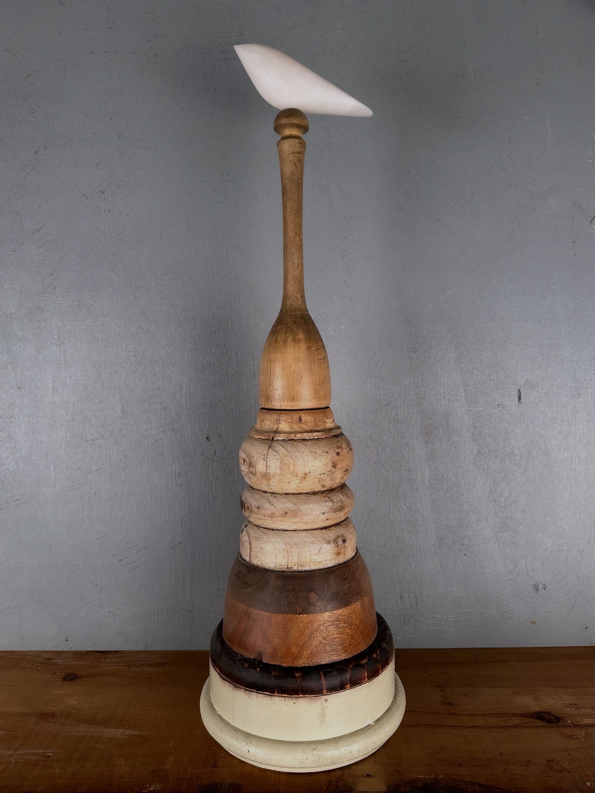 stupa with bird