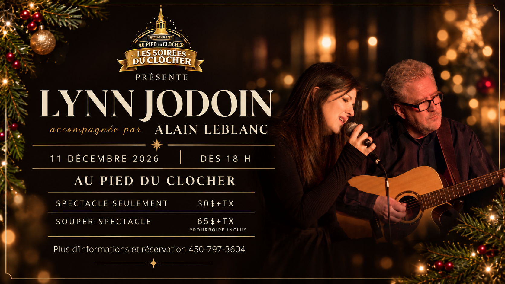 NOËL AVEC LYNN JODOIN ET ALAIN LEBLANC — 11 DÉCEMBRE 2026