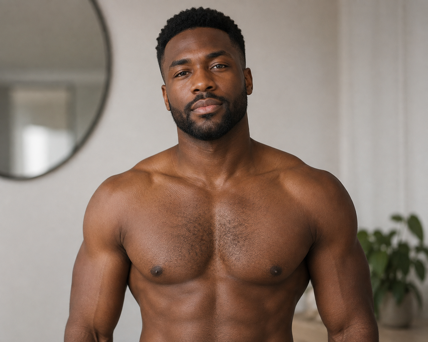 Man with a smooth chest after professional chest waxing at Revel Wax in Santa Clara, CA