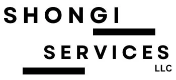 Logo for Shongi Services LLC with black text and lines
