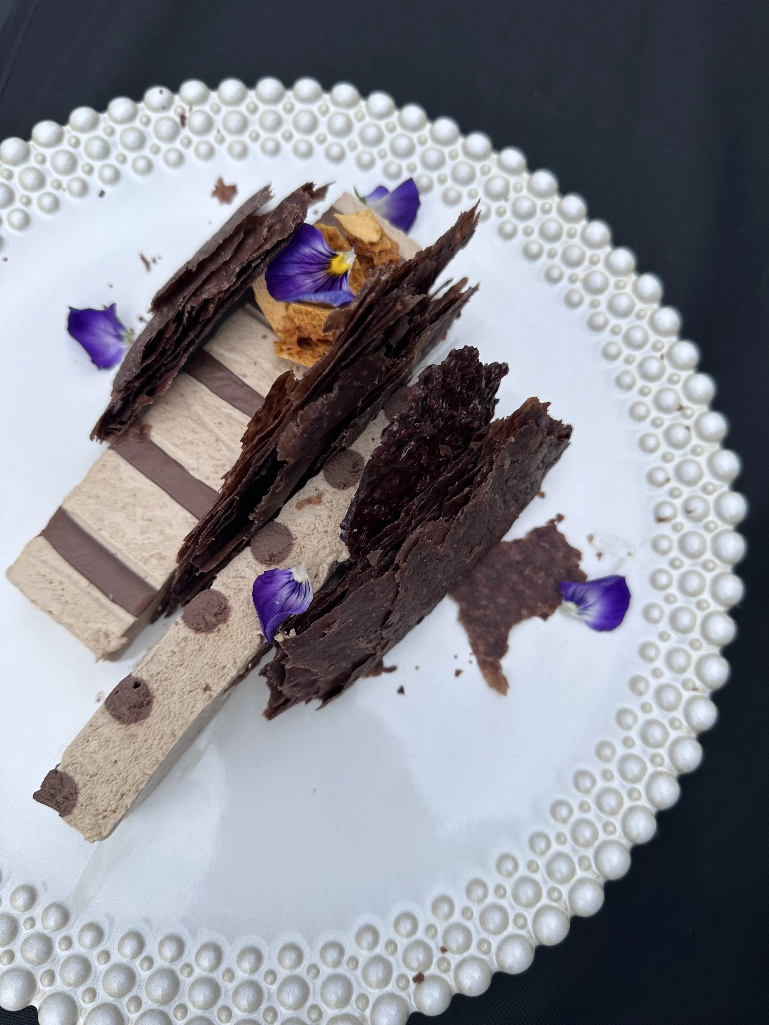 chocolate hojicha mille-feuille