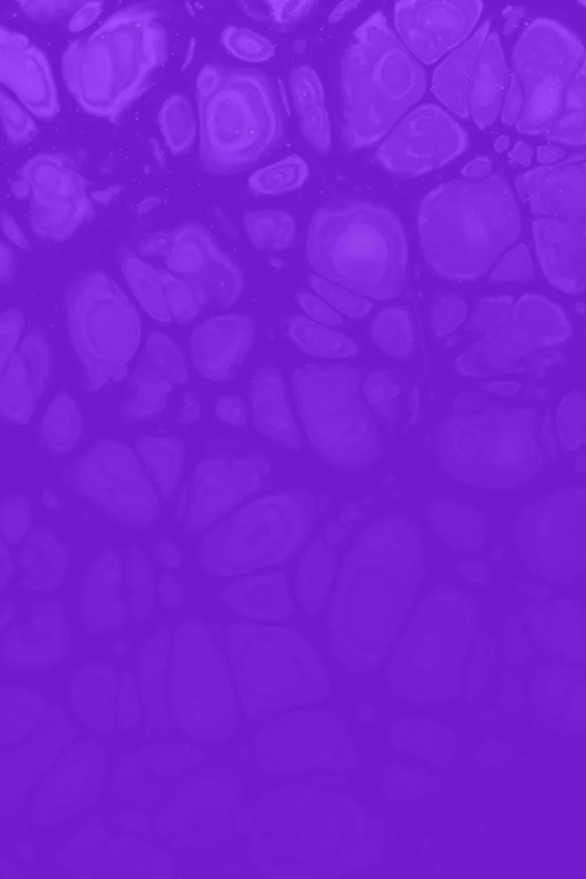 Abstract pattern of purple and violet cells or bubbles with darker outlines.