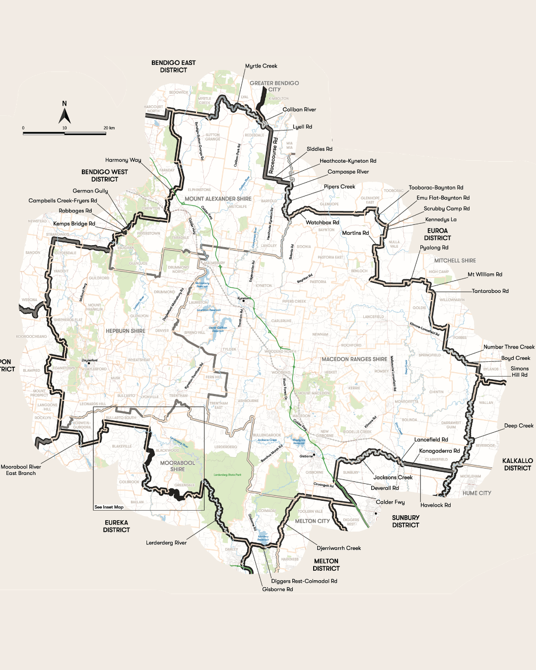 Map of the Macedon Electorate region VIC