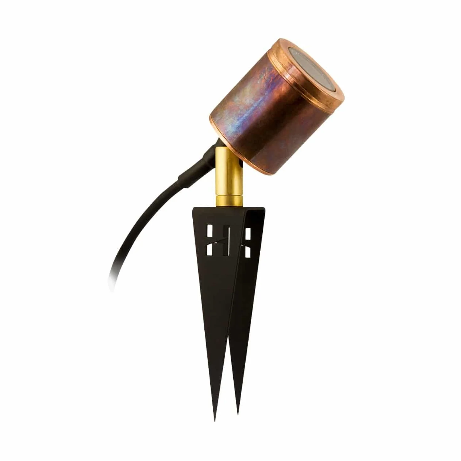 Hunza Spike spot light available in a variety of colours. esigned for easy installation into the earth and is ideal for illuminating a bush, tree or any landscape feature