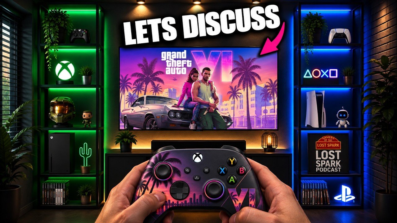 A TV screen with GTA6 on it