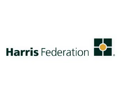 Harris Federation logo with text and a geometric symbol.