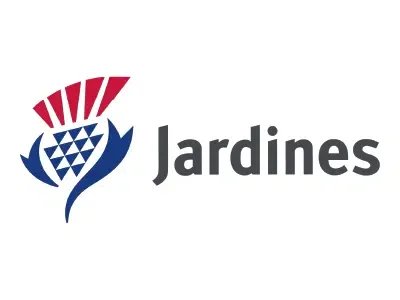 Logo with a stylized flower design and the word 'Jardines' to the right.