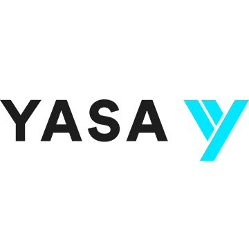 YASA logo with bold black letters and a stylized blue 'Y' on a white background.