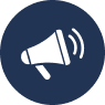 Icon of a megaphone on a circular background