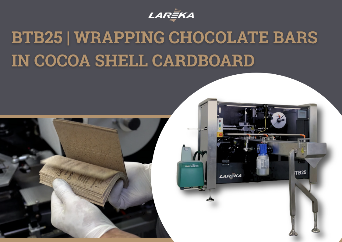 Wrapping chocolate bars in cocoa shell cardboard