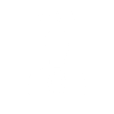 Silhouette of a person in a suit with three stars above their head indicating that Lareka has over 40 years of experience within the packaging sector.