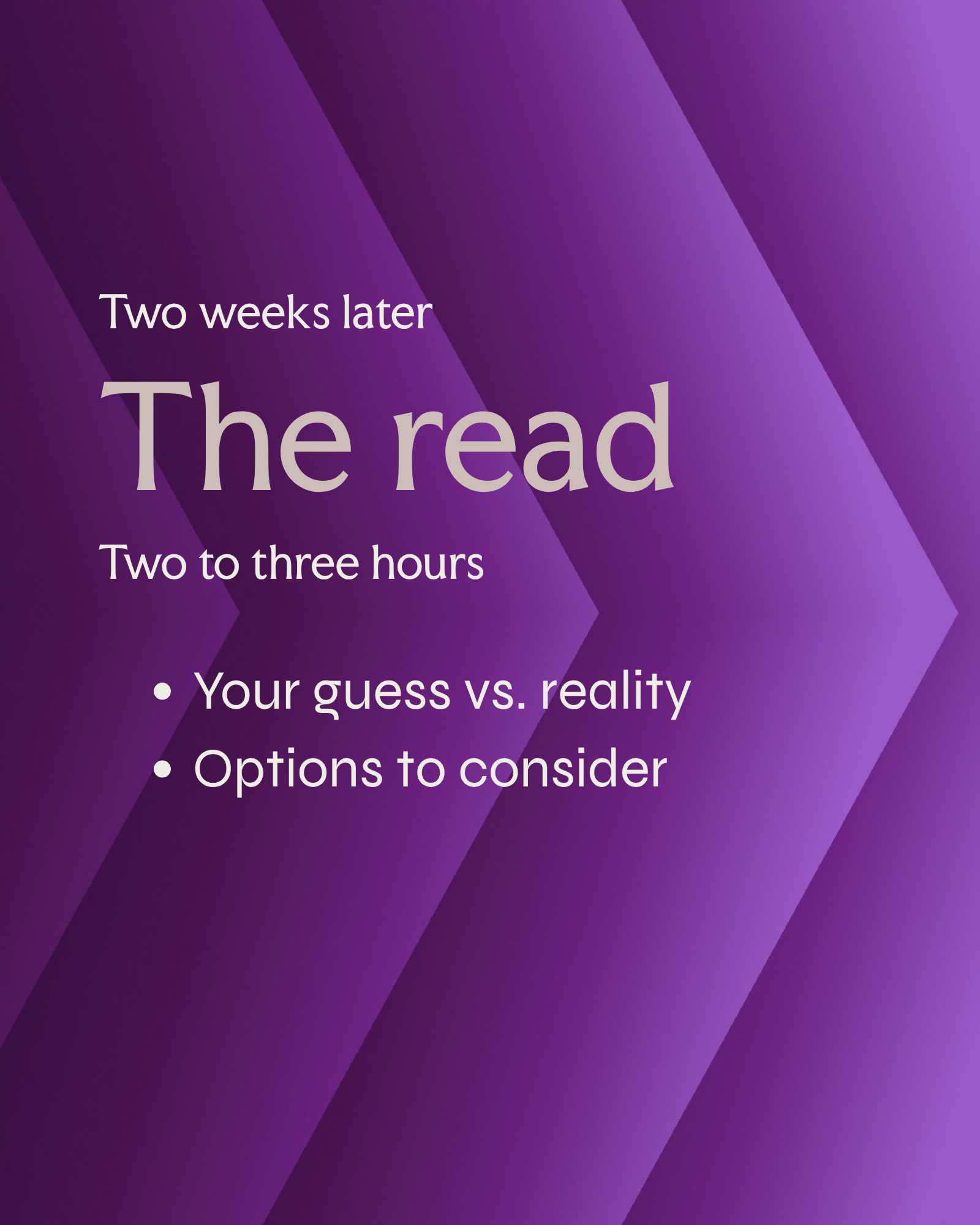 MarLi, Ten Days In: Two weeks later, The read