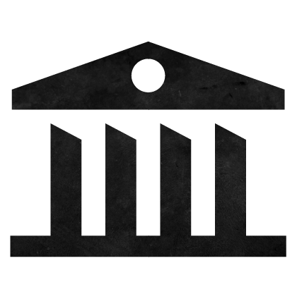 Icône noire représentant un bâtiment de style temple ou monument