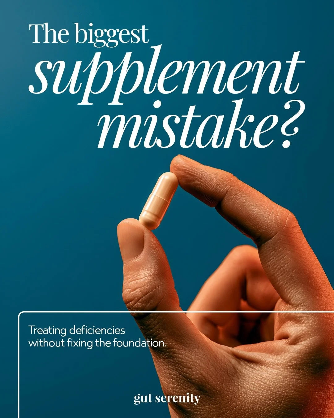 Supplements can be powerful tools - but they work best when the foundation is strong.

Correcting a deficiency is important, but lasting health also depends on nutrition, sleep, movement, stress management, and gut health.

Instead of asking,
&ldquo;