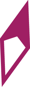 Purple geometric shape with sharp angles and a black hexagon inside.