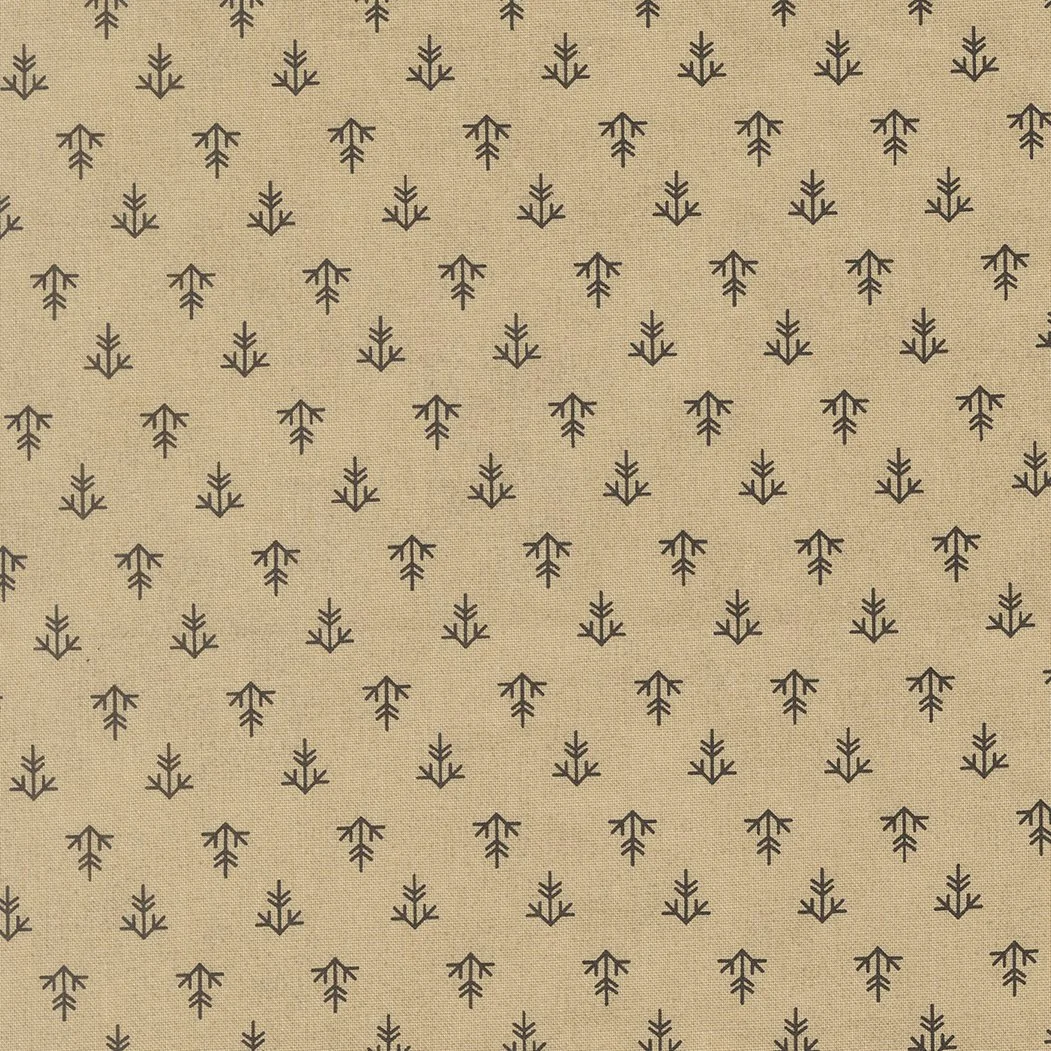 Pattern of black snowflake symbols on a beige background.