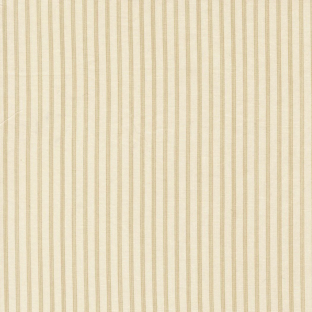 Beige fabric with vertical gold and beige striped pattern.
