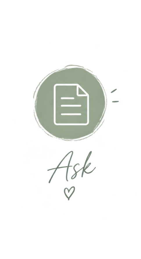 A round gray coin with a white document icon, and the word "Adult" with a heart symbol written in black cursive below it.