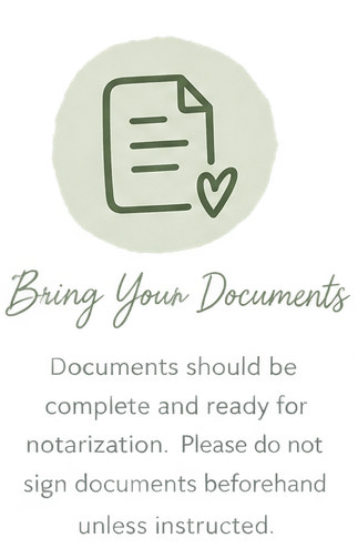 Icon of a document with a heart and lines, with text emphasizing the importance of signed documentation for insurance.