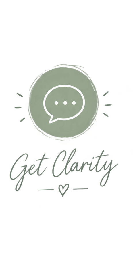 A graphic with a green chat bubble containing three dots, above the words "Get Chatty" and a small heart.