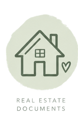 Icon of a house with a heart, representing real estate documents.
