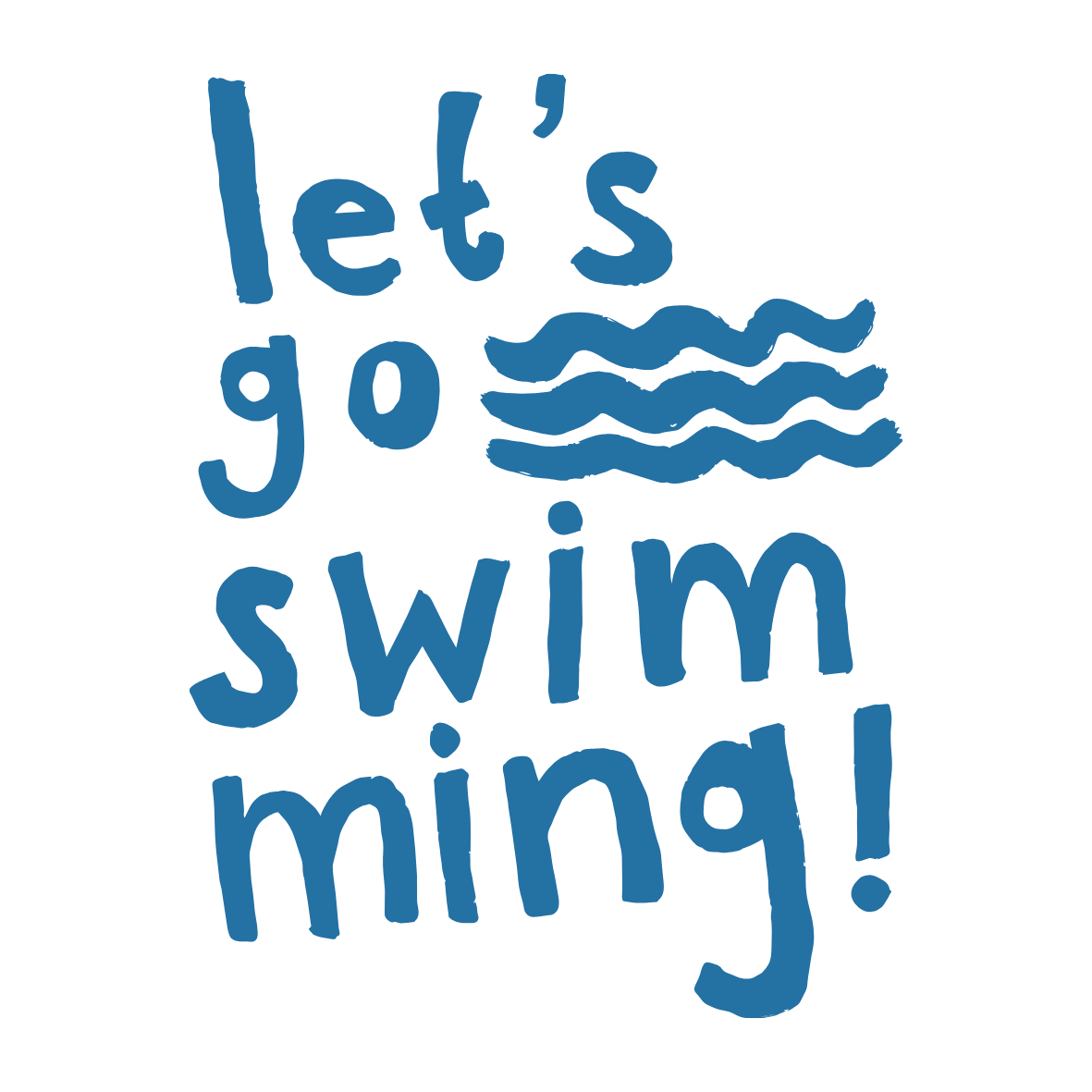 let's go swimming! logo blue