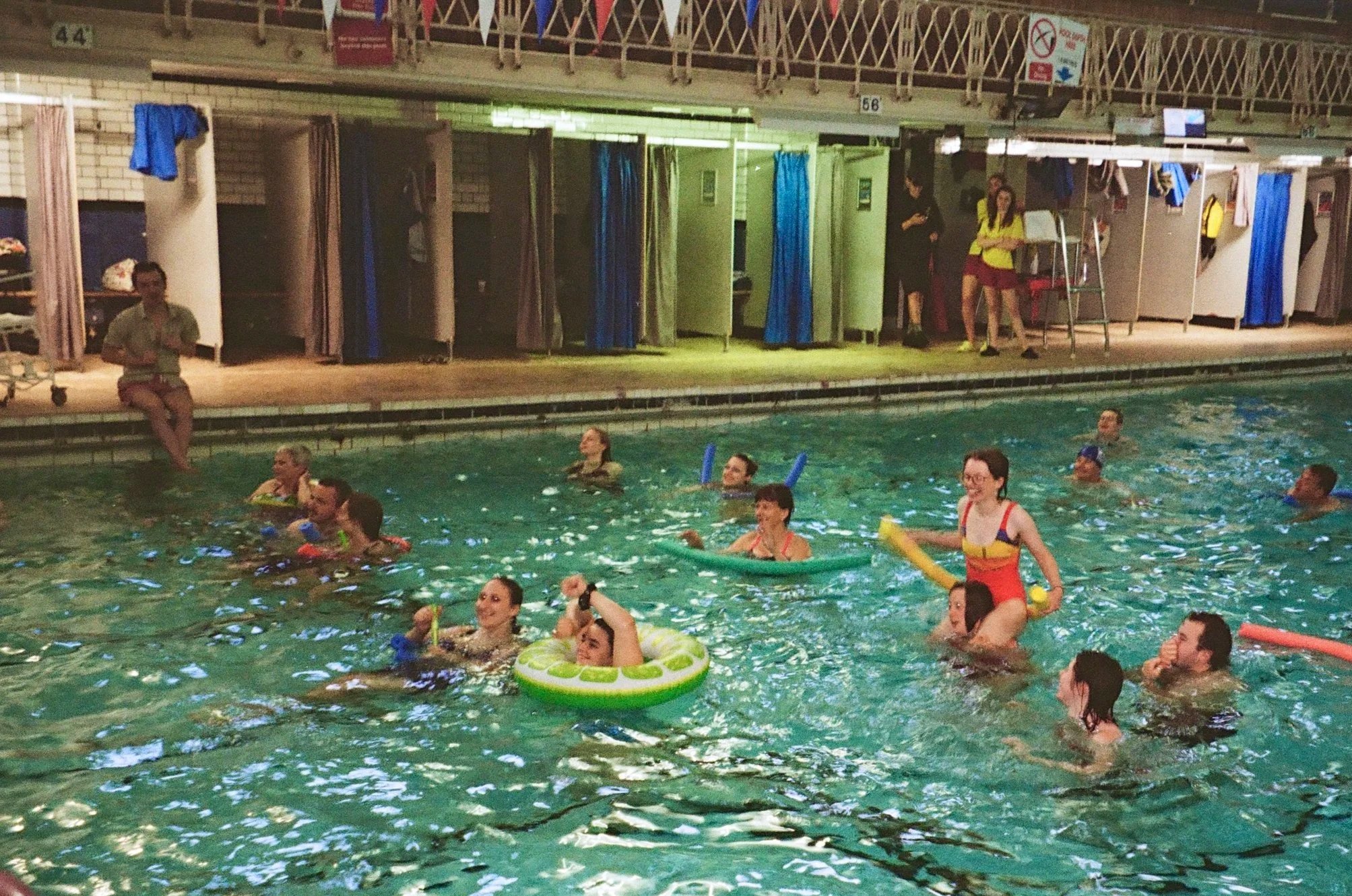 Audience having fun in the pool at the Let's Go Swimming! pool party concert in Bristol