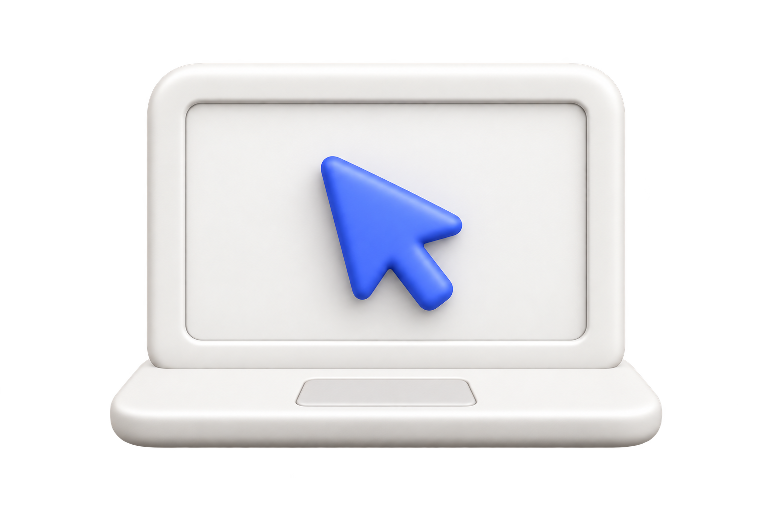 A computer screen with a large blue arrow cursor pointing to the upper left.